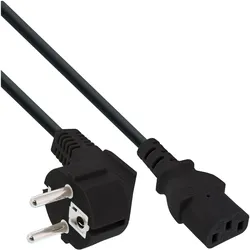 InLine 15er Bulk-Pack  Netzkabel, Schutzkontakt gewinkelt auf Kaltgerätestecker C13, 5m (5 m), Stromkabel, Schwarz