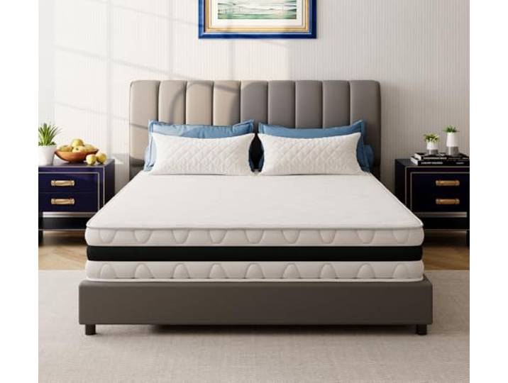 EGOHOME Taschenfederkernmatratze 140x200 cm H3, 7 Zonen Matratze 23 cm Ergonomische Matratze 140x200cm mit Komfortschaum und Microfaser-Bezug Federkernmatratze - Lieferung per Paket