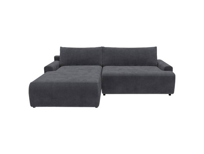 Eckschlafsofa, Anthrazit, 253x167 cm, Textil, 4-Sitzer & Bettkasten, Modern
