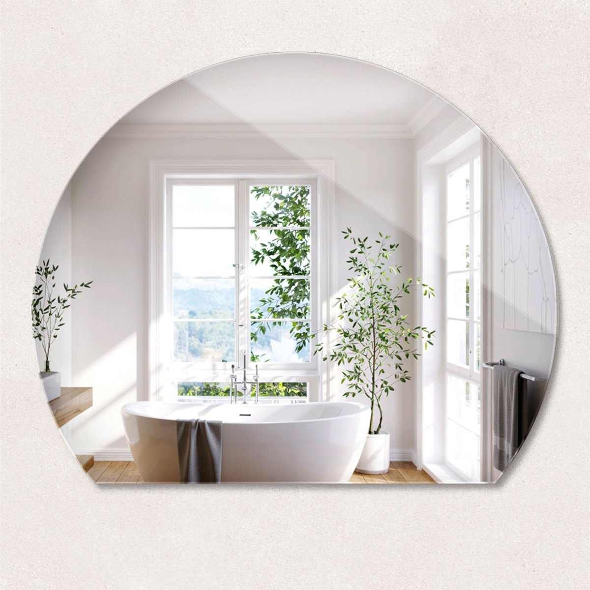 ArtPrintCave Wandspiegel - Ronde Design Boho Spiegel - 70 x 63 cm