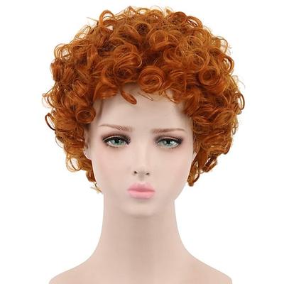 orange perücken für frauen synthetische perücke lockige Pixie-cut perücke kurze rote synthetische haare 8 zoll frauen synthetische rot