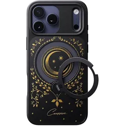 Cover-Discount iPhone 18 Pro / iPhone 17 Pro – Magnetische Design Hülle Moon mit 360° Standring (Apple iPhone 17 Pro, Apple iPhone 18 Pro), Smartphone Hülle, Schwarz