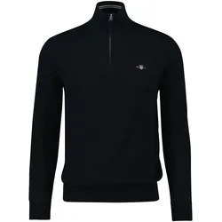 GANT Herren Pullover mit Zip-Kragen - CLASSIC COTTON HALF ZIP, Strickpullover, Baumwolle Schwarz / 2XL