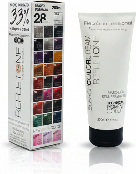 RETRO' PROFESSIONAL RETRO' REFLETONE MASCHERA SEMI-PERMANENTE PER CAPELLI SENZA AMMONIACA 200ML, r75 Cioccolato