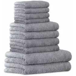 CAWÖ Handtuch Set, 10-tlg. - Lifestyle, 2x Duschtuch, 4x Handtuch, 4x Gästetuch Hellgrau / Set