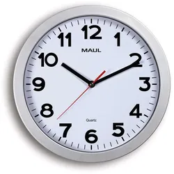 MAUL Wanduhr MAULstep Ø 30 x 5 cm Kunststoff 1 x AA (1.5 V) silber