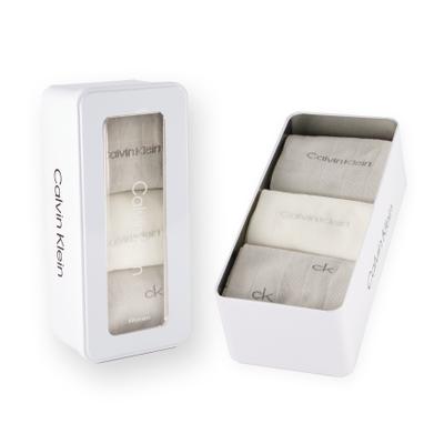 Socken CALVIN KLEIN "CK WOMEN SOCK GIFTBOX GRID AOP", Damen, Gr. - (37/41), N-Gr, light grau, Baumwollmischung, normal, Socken Socken, Geschenkbox