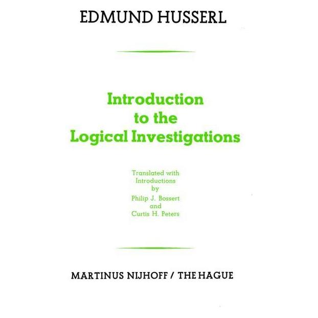 Springer Introduction to the Logical Investigations (Englisch, Softcover, Edmund Husserl) (63662423)
