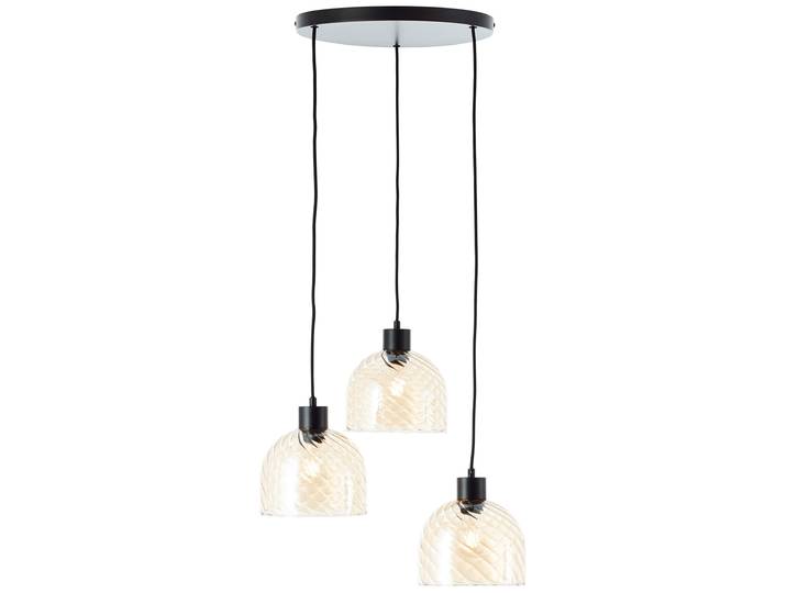 Suspension BRILLIANT\, 3 lumières\, modèle Casto\, noire\, IP20\, culot E27\, variateur intégré\, compatible avec les ampoules LED