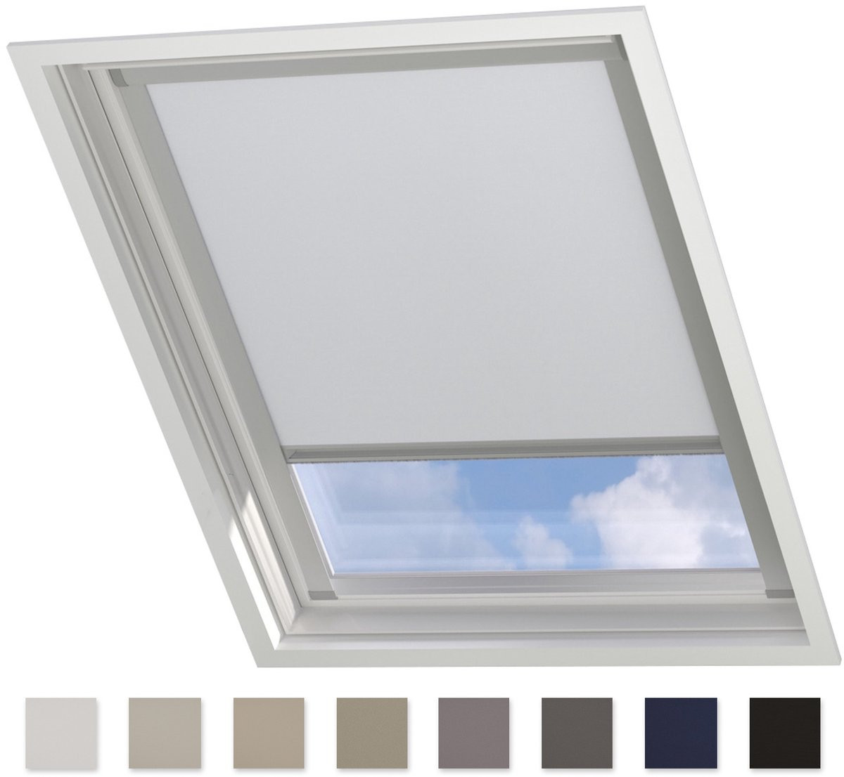 DTCH Dakraam Rolgordijn Trend Verduisterend - White - voor Velux: CK02