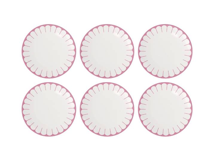 Speiseteller VILLEROY & BOCH Villeroy & Boch Speiseteller Fleur 6 Stück, Rosa , rosa, Porzellan, Speiseteller, Speiseteller