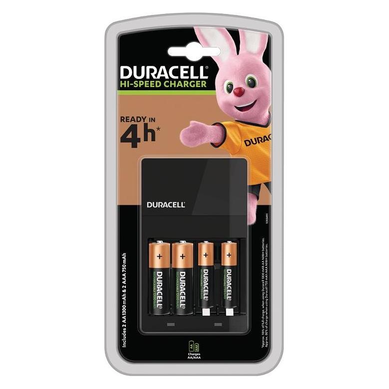 Duracell 4 Hour AA/AAA Battery Charger (1 Stk., AA, AAA, Ladegerät inkl. Akku) (CEF14UK)