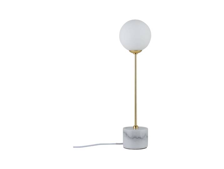 PAULMANN Tischleuchte Neordic Moa max.1x10W G9 Weiß/Gold matt 230V Glas/Marmor/Metall , gold (weiß, goldfarben), 1, Ø 10cm H: 40cm, 1 Stk., Leuchten, Tischleuchte