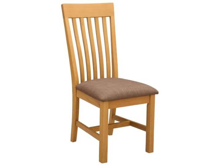 NLQMSU Esszimmerstuhl, 2-teilig, massives Eichenholz, Grau Schaumstoffpolsterung, quadratische Beine, braunes Finish, Küche und Esszimmer, 110 kg pro Sitz