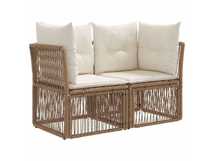 Les Soldes Canapé de jardin résistant UV - mobilier d'extérieur - 2-Nombre de places Beige polyrotin(124 x 62 x 70 cm) zwm50e