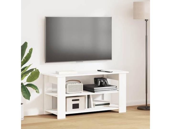 GKMBCVDFR TV-Ständer Weiß 100x40x50 cm Lowboard aus Holzwerkstoff Robuster Holzwerkstoff, moderne Optik, vielseitig nutzbar, einfacher Aufbau, platzsparendes Design