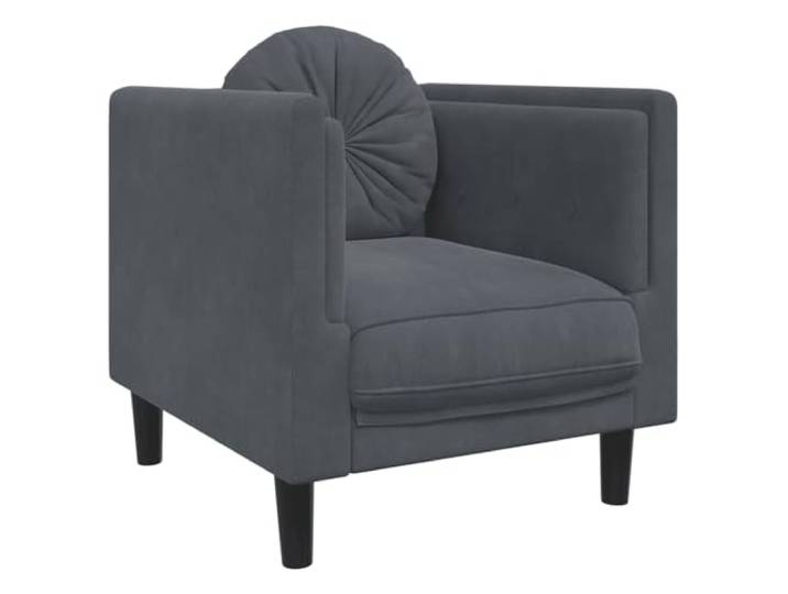 GHVBNMF Polstersessel mit Rundkissen Samt Dunkelgrau Modern 71x77x70cm Komfortabler Relaxsessel aus weichem Samtstoff mit Zusatzkissen für Wohnzimmer, Schlafzimmer und moderne Leseecken.