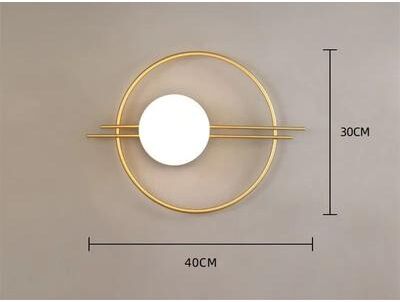 Inspired Living Modern Gold & Black LED Wall Sconce Minimalist Round Accent Light For Bedroom & Living Room gold D40cm
