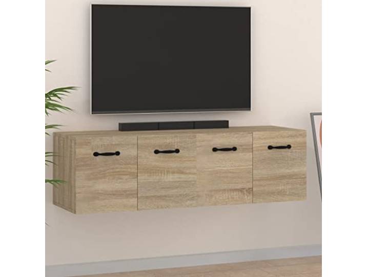 WXGTBKPR Wandschränke 2er Set Sonoma-Eiche 80x35x36,5 cm Holzwerkstoff Schwebeschrank für Wohnzimmer