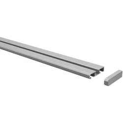 GARDINENSCHIENE Slimline 180 cm, 1-/2-läufig Silbergrau