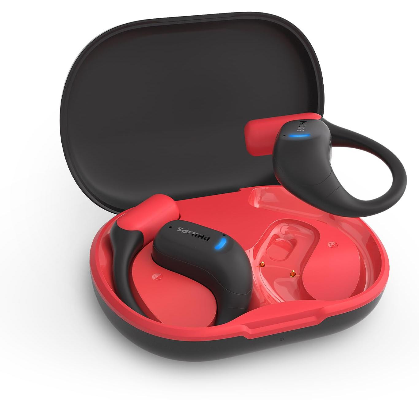 Philips 6000 serie TAA6709BK/00 True Wireless Stereo TWS sportieve koptelefoon met microfoon zwart rood