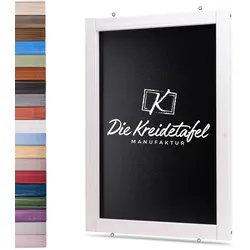 Die Kreidetafel Manufaktur Kreidetafel mit Holzrahmen / Weiß 60x140cm
