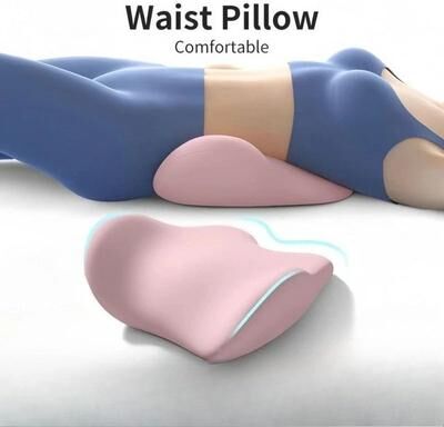 Inspired Living Ultimate Comfort Memory Foam Lumbar Cushion Ergonomic Back Support Pillow For Office & Home gray