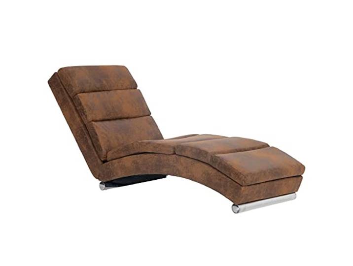 vidaXL Chaiselongue Braun Wildleder-Optik