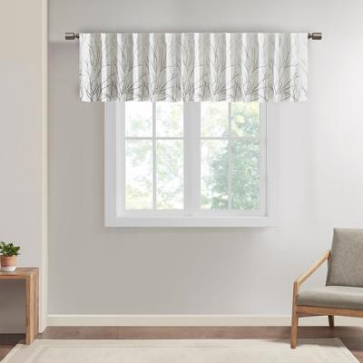 "Madison Park Andora Faux Silk Embroidered Window Valance - 50 x 18"""