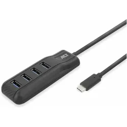 ACT AC6420 (USB-C, 4 Ports), Dockingstation + USB Hub, Schwarz
