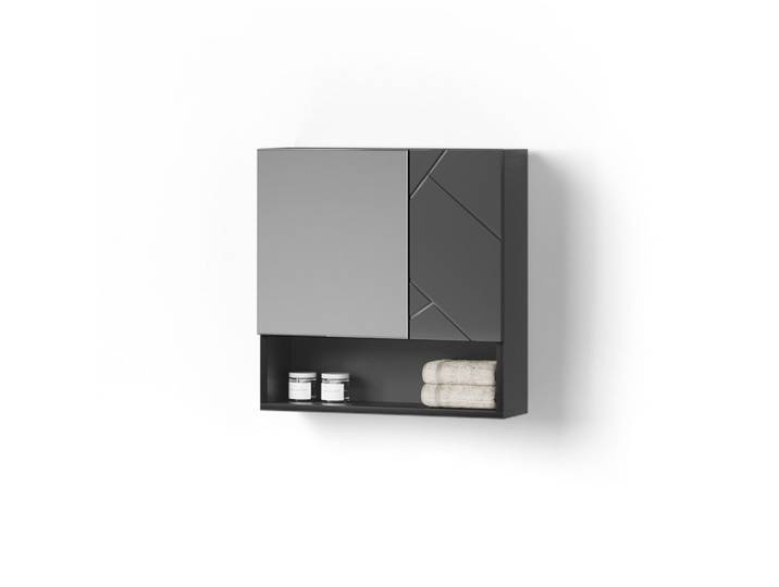 BADSPIEGELSCHRANK Ronco Anthrazit Hochglanz 54 x 55 cm