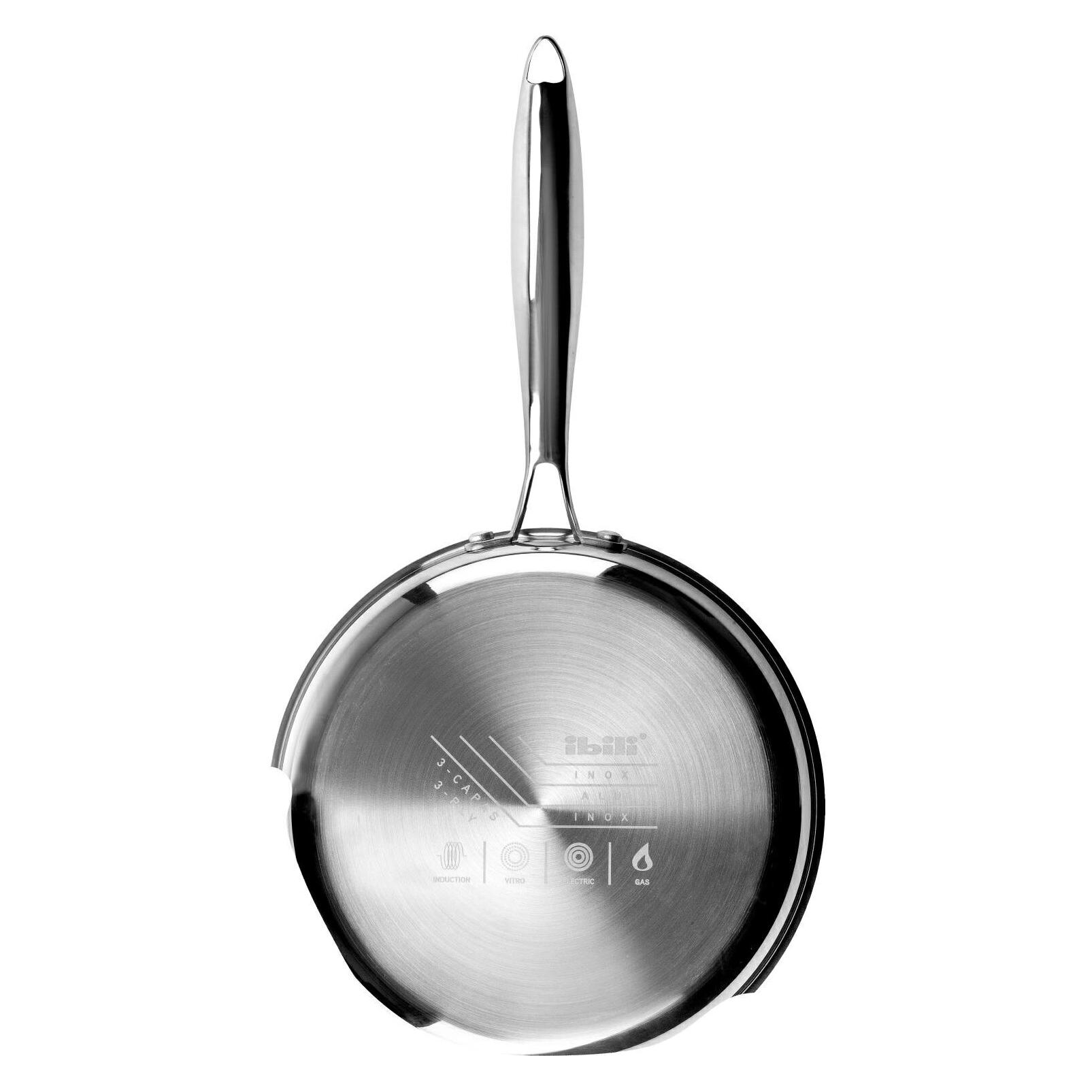 Ibili Bratpfanne Triply Natural 18 cm Ideal zum Braten und Kochen (Bratpfanne, Aluminium, Edelstahl, 18 x 4.30 cm) (652918)