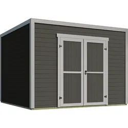 Weka Design-Gartenhaus Batu - 28 mm - Modern Storage 300 x 300 cm (Batu 3) dunkelgrau Vollholz-Doppeltür
