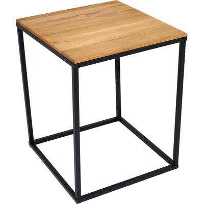 Beistelltisch PAROLI "Genu IV", braun (holz, schwarz, holz), B:40cm H:50cm T:40cm, Tische, Beistelltisch