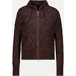 Strickjacke mit Cornelly-Muster Braun 40