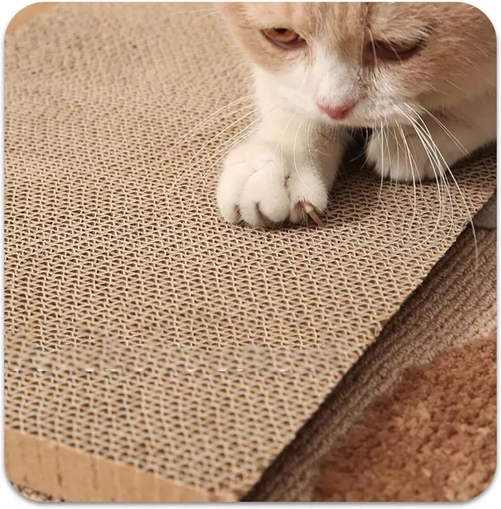 INF DIY Wellpappe Katzenkratzbrett - Kratzmatte für Krallenpflege & Beschäftigung M