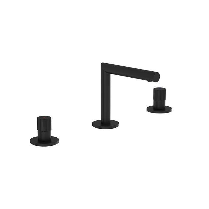 Vitra Origin Waschtisch-Zweigriffarmatur A4258336 Ausladung 127mm, ohne Ablaufgarnitur, Dreilochmontage, schwarz matt