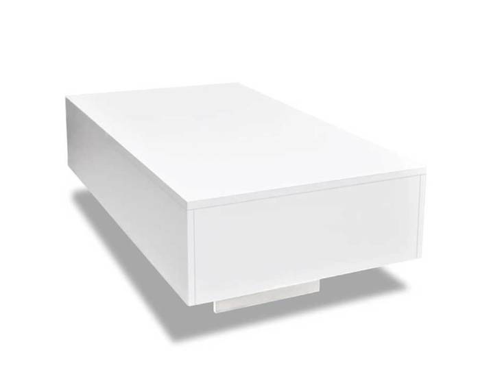 “Winter Sale TOP Table à café Blanche - Table basse Blanche brillant PRO76877