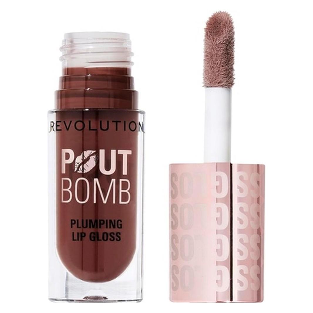 I Heart Revolution Revolution Beauty Pout Bomb Plumping Lip Gloss High Shine for Glossy Fuller Lips (Espresso Cool) (1840828)