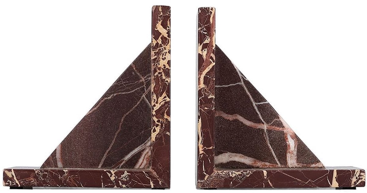S|P Collection Boekensteun Opus Burgundy Marmer - Set van 2