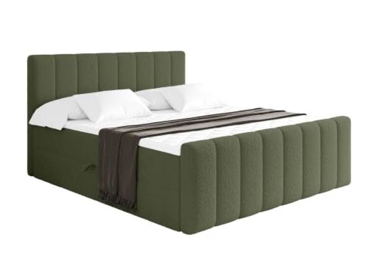 ALTDECOR Boxbett mit H4-Matratze OTTA-Z - 120x200 - Grün Lattenrost, Topper, Boxspringbett mit Bettkasten, Bett mit Stauraum, Doppelbett, Polsterbett