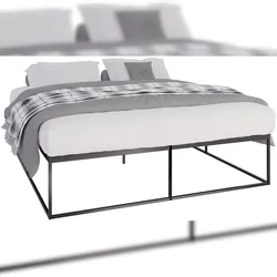DELUKE Metallbett SUKAR - Metall Schwarz 185.5x205.5x46.5 cm | Bett 180x200 Bettrahmen Metall Doppelbett