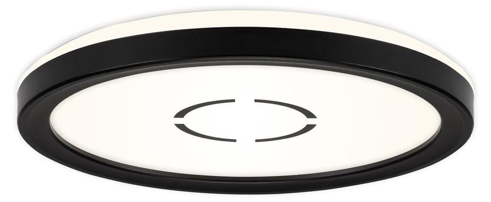 Briloner Slim LED paneel zwart met achtergrondverlichtingseffect, Ø 19 cm
