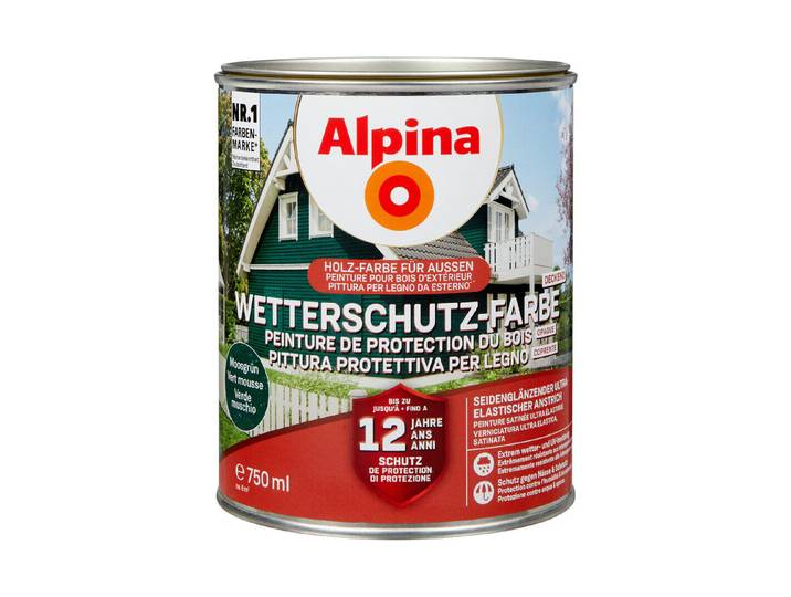 Alpina Wetterschutz-Farbe Moosgrün Grün 0.75 l Seidenglanz