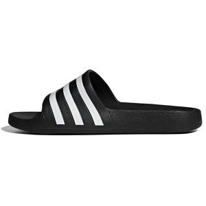 adidas Badelatschen Aqua adilette, schwarz-weiß, rutschfeste EVA-Sohle, Größe 48