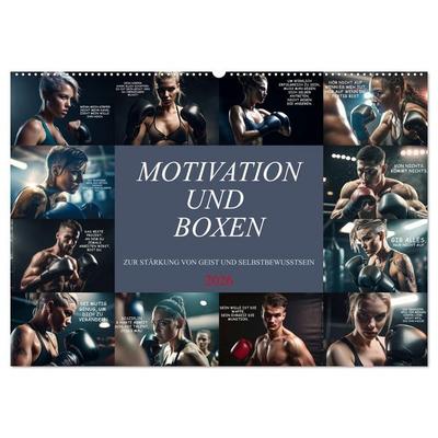 Motivation und Boxen (Wandkalender 2026 DIN A2 quer), CALVENDO Monatskalender