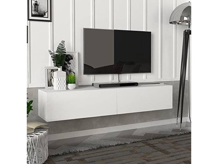 [en.casa] Tv-meubel Toivakka zwevend 135x31x25 cm wit