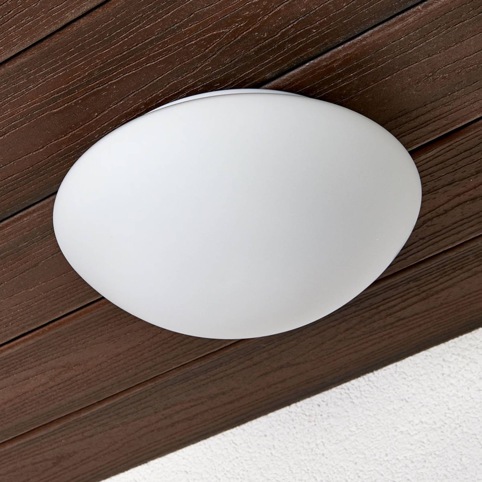 Searchlight Outdoor Wall Light Tokyo, dimmable, White / opal, Glass, Modern, Outdoor Wall Light