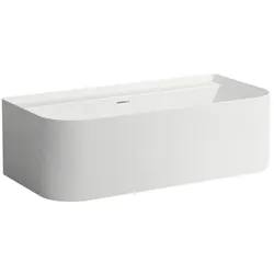 LAUFEN Sonar Wandbadewanne H2203470000001 ohne Hahnloch, 160x81,5cm, mit Schürze, Sentec, weiß