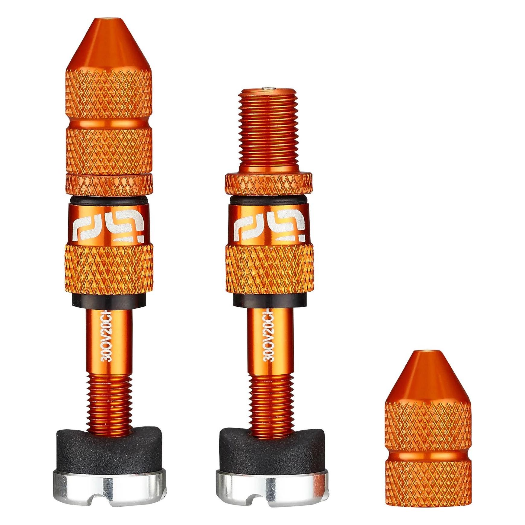 e*13 Quick Fill Tubeless Schrader Ventile, 23-31mm Felgentiefe, 2 Stk., naranja (TR2UNA-136)